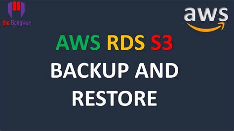 Prepare the environment to initiate the restore. . Aws rds backup to s3
